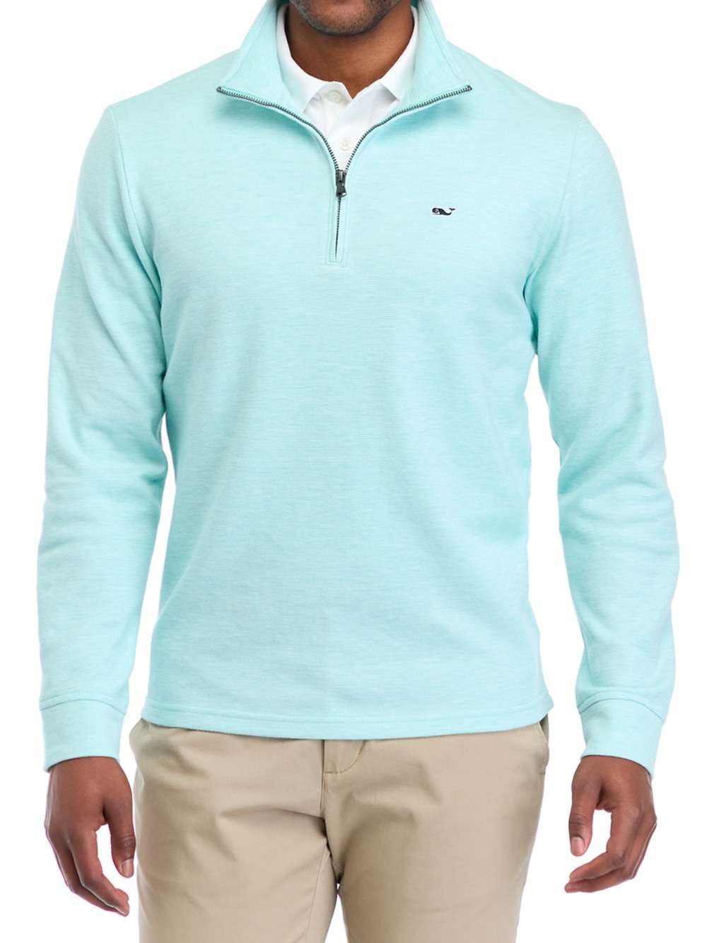 Vineyard Vines Men's Medium Mint Green Quarter Zip Pullover Whale Logo